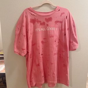 oversized distressed graphic tee
